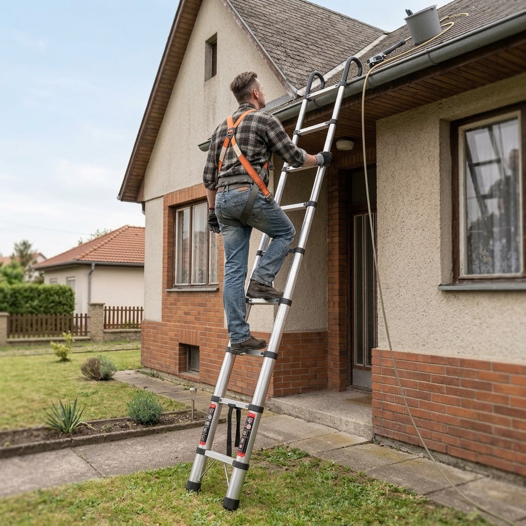 4.4m Telescopic Ladder with Hooks