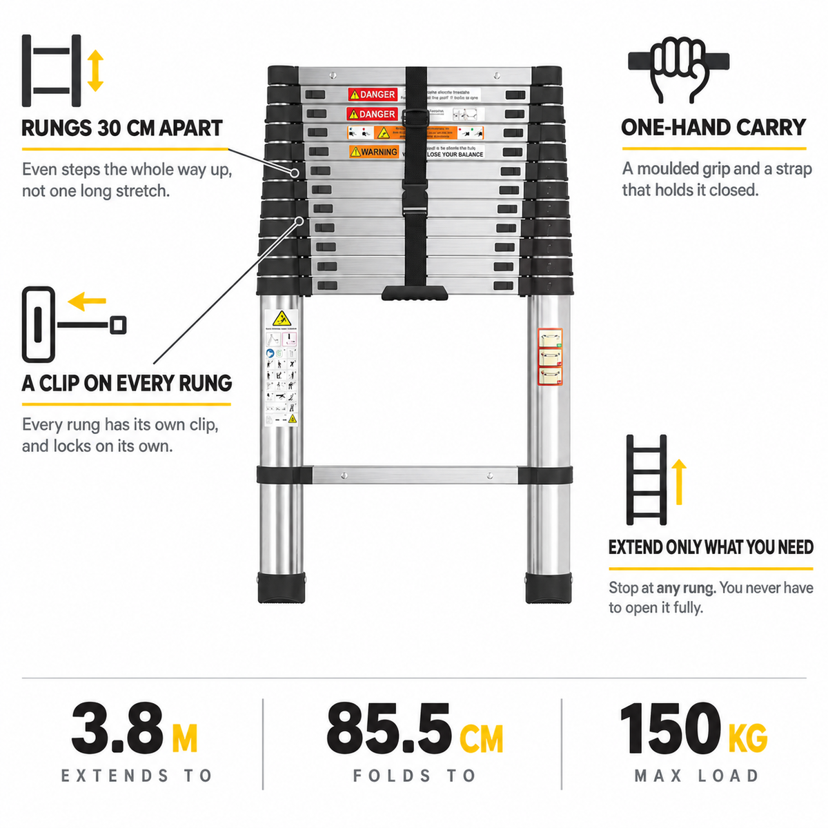 3.8m Telescopic Ladder
