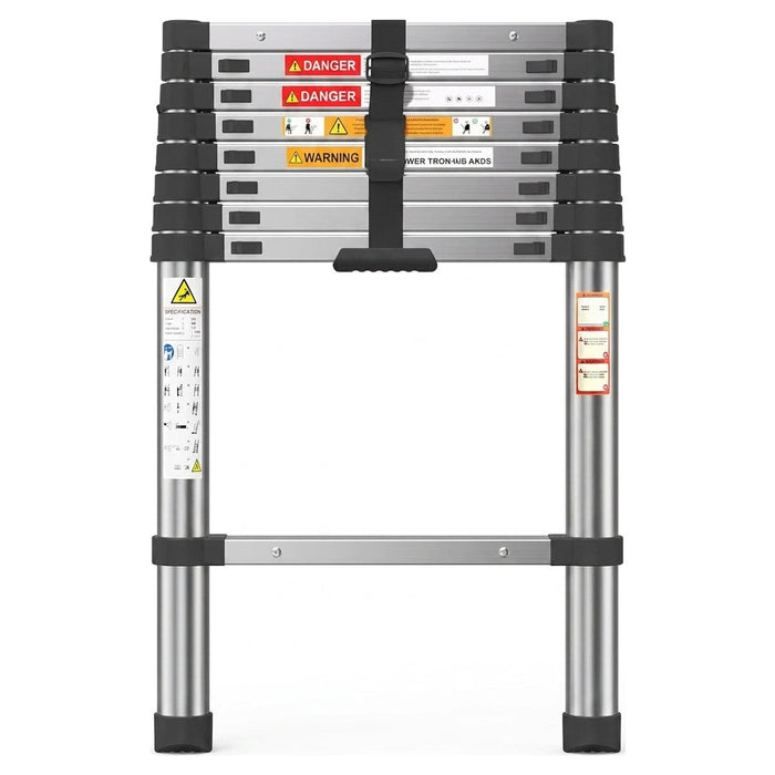 2.6m telescopic ladder, closed, front view